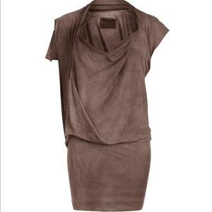 AllSaints Spitalfields Sedna dress draped jersey asymmetric